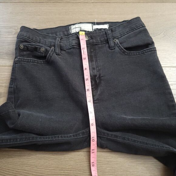 Free People Jeans Women 27 Black Distressed Skinny Hi Rise Bikercore We The Free - Picture 7 of 10